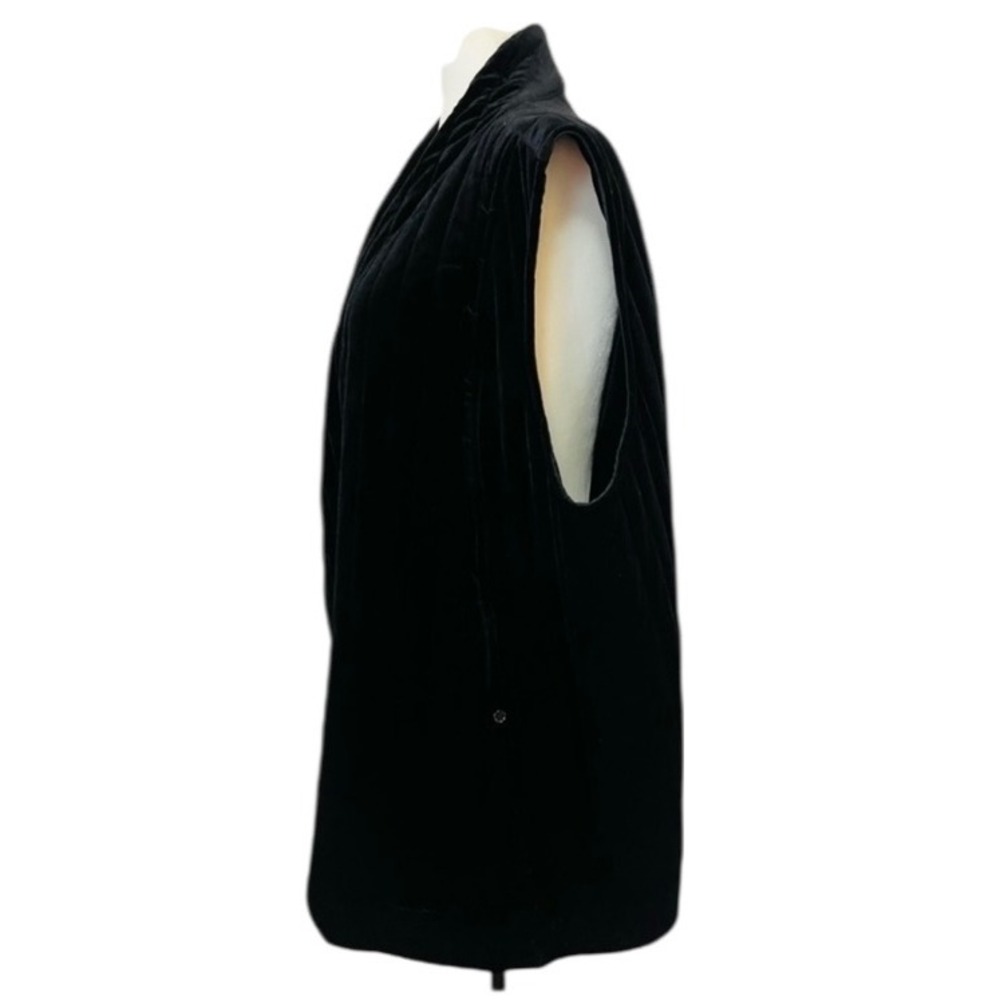 WYNNE LAYERS Black XL Velvet Shawl Collar Sleeveless Vest Blazer‎ Womens - Picture 7 of 9